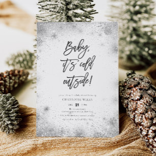 Elegantes Baby It's Cold Outside Winter-Baby-Showe Einladung