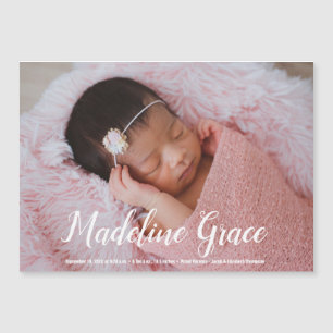 Elegantes Baby Name Script Foto Birth Ankündigung
