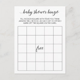 Elegantes Baby Shower Bingo Card Game Postkarte