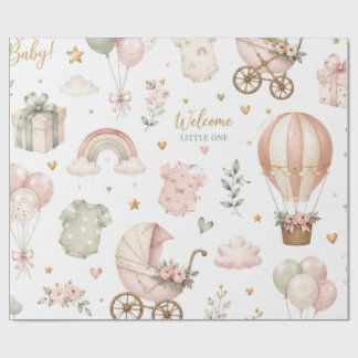 Elegantes Baby-Shower-Geschenkpapier für Babyschni Geschenkpapier