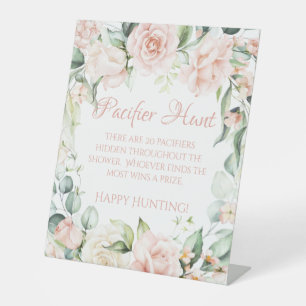 Elegantes Baby Shower Schnuller Hunt Game Sockelschild