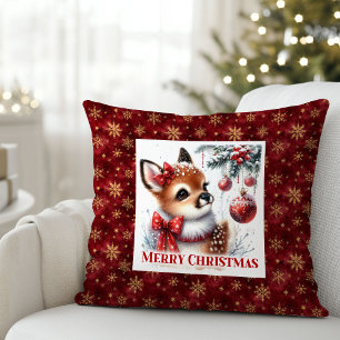 Elegantes Babyhirsch Schneewald Kinder Geschenk We Kissen