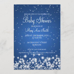Elegantes Babyparty-Winter-Schein-Blau Einladung