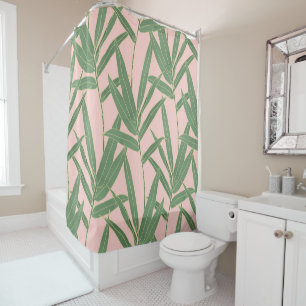 Elegantes Bambusfoliendesign Duschvorhang