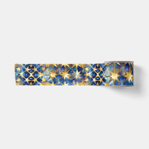 Elegantes Band aus Blue und Gold Stars Satinband