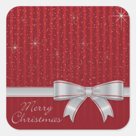 Elegantes Band und Sterne Quadratischer Aufkleber