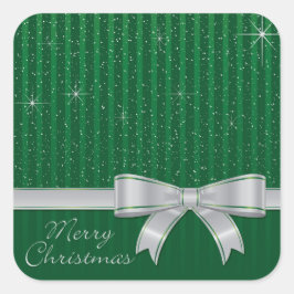 Elegantes Band und Sterne Quadratischer Aufkleber