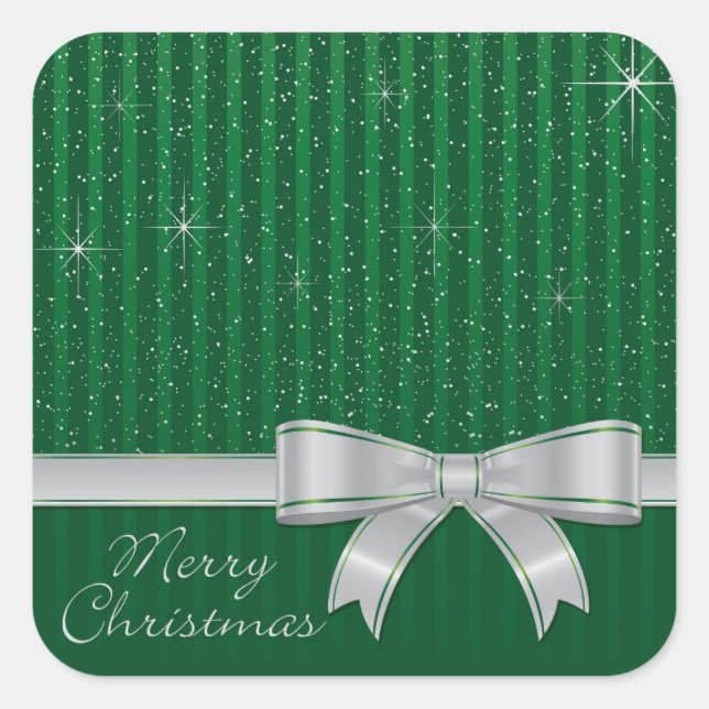 Elegantes Band und Sterne Quadratischer Aufkleber (Vorderseite)