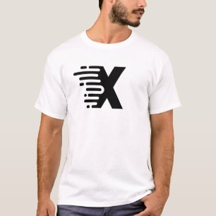 Elegantes Bandlinien-Buchstabe X-Monogramm T-Shirt