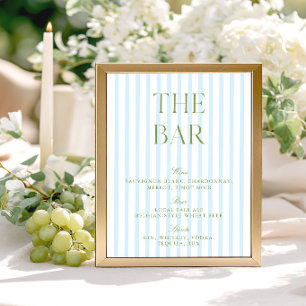 Elegantes Bar-Schild für Hochzeiten mit Streifen i