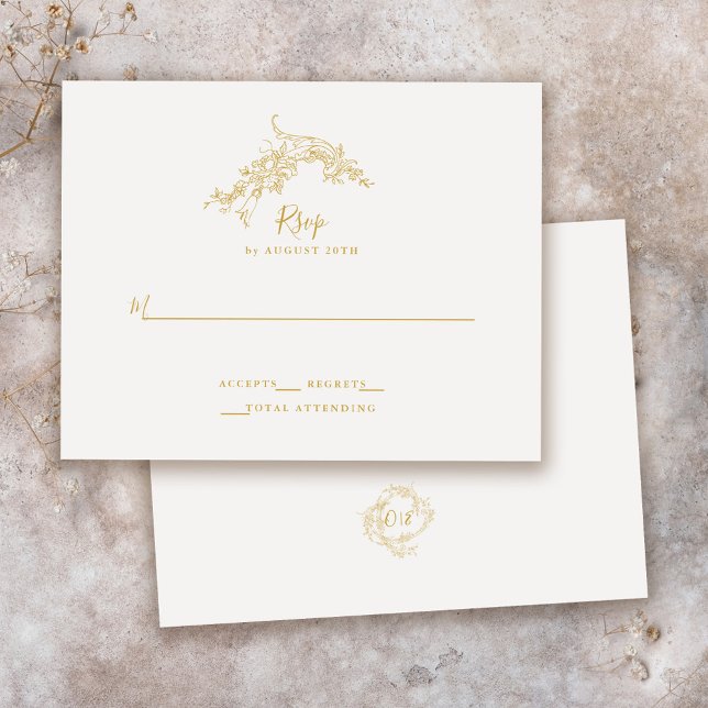 Elegantes Barock Chinoiserie Vintage Goldmedaille  RSVP Karte (Von Creator hochgeladen)