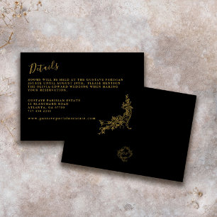 Elegantes Barock Chinoiserie Vintages Schwarzes Me Begleitkarte