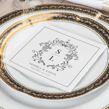 Elegantes Barock-Wappen Monogram Wedding
