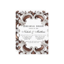 Elegantes Barockfest Hochzeit Probe Dinner Einladung