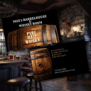 Elegantes Barrelhouse und Whisky Room Visitenkarte