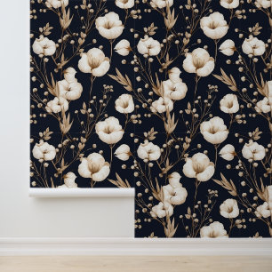 Elegantes Baumwoll-Blume-Muster Tapete
