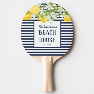 Elegantes Beach House Wasserfarben Lemon Tischtennis Schläger