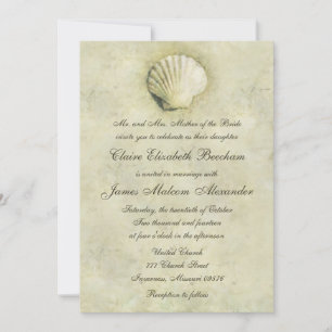 Elegantes Beach Seashell 12x18 Wedding Einladung
