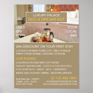 Elegantes Bed & Breakfast Unterkunft Werbung Poster
