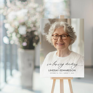 Elegantes Beerdigungs-Foto im Gedächtnis Acrylschild