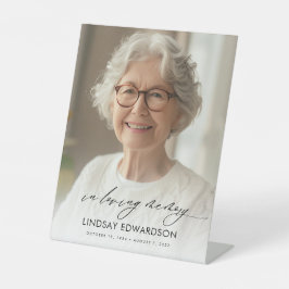 Elegantes Beerdigungs-Foto im Gedächtnis Sockelschild