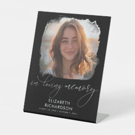 Elegantes Beerdigungs-Foto im Gedächtnis Sockelschild