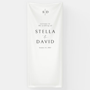 Elegantes Begrüßungs-Monogram-Fabric-Banner Banner