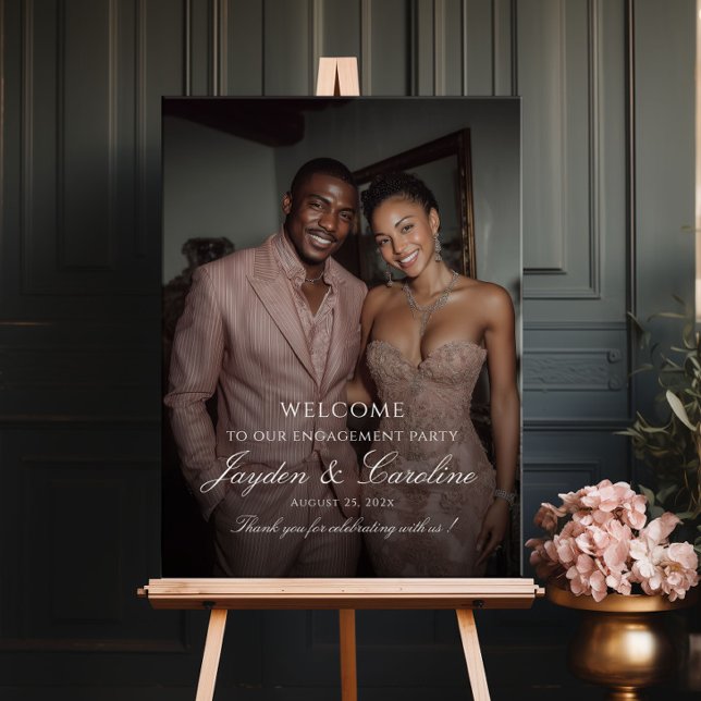 Elegantes Begrüßungszeichen mit Foto Poster (Von Creator hochgeladen)