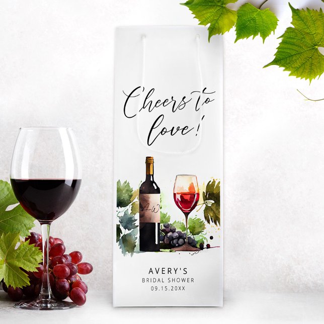 Elegantes Beifall für die Liebe Weinberg Brautpart Geschenktüte Für Weinflaschen (Von Creator hochgeladen)