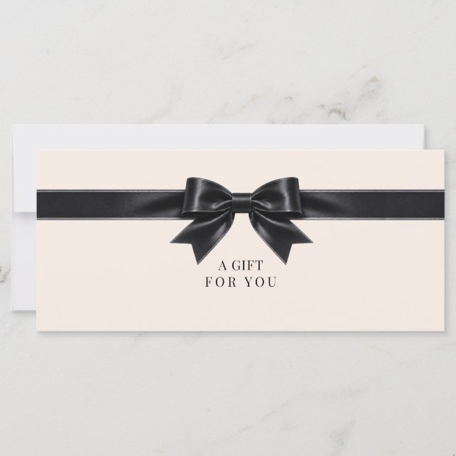 Elegantes Beige-Band-Geschenkgutschein (Vorderseite)