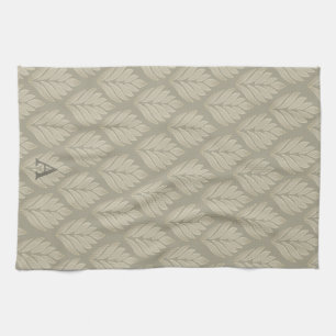 Elegantes Beige Botanisches Muster Custom Geschirrtuch