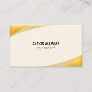 Elegantes Beige Creme und Golden Visitenkarte