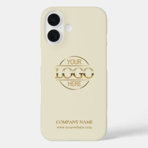 Elegantes Beige Firmenlogo für Werbezwecke iPhone 16 Hülle