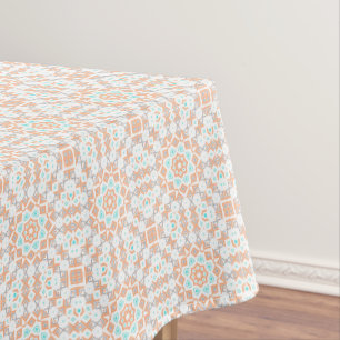 Elegantes beige geometrisches Retro-Muster Tischdecke