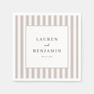 Elegantes Beige gestreiftes Minimalistisches Serviette