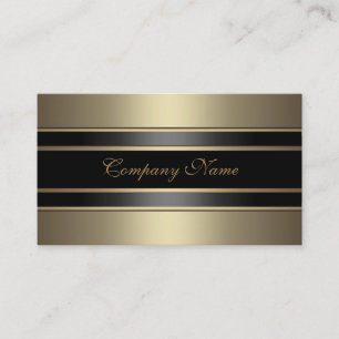 Elegantes Beige Metall Look Schwarz Bronze Visitenkarte