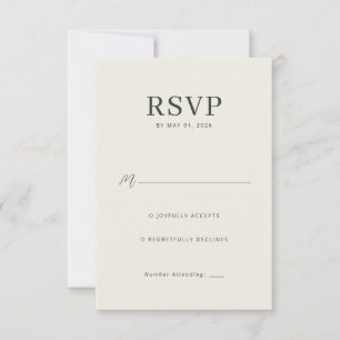Elegantes Beige-Minimalist-RSVP RSVP Karte