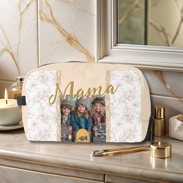 Elegantes Beige Mütter Day Bible Verse Foto Waschbeutel (Von Creator hochgeladen)