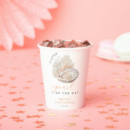 Elegantes Beige Pearl Baby Shower Paper Cups Pappbecher