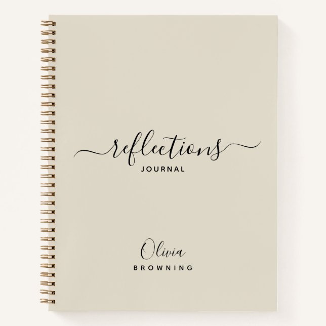 Elegantes Beige Reflections Journal Notizbuch