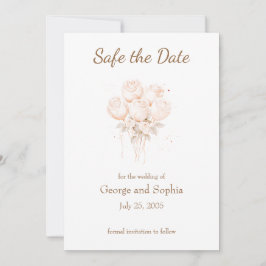 Elegantes Beige und Gold sichern das Datum Einladung