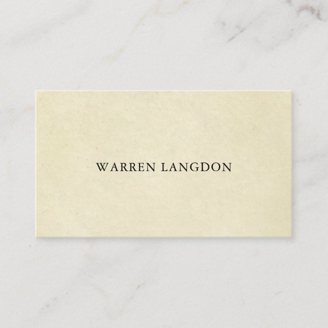 Elegantes Beige Vintag Paper Beruflich Visitenkarte (Vorderseite)