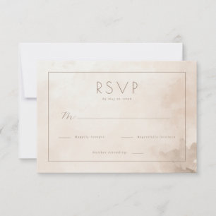Elegantes Beige-Wasserfarben-RSVP RSVP Karte
