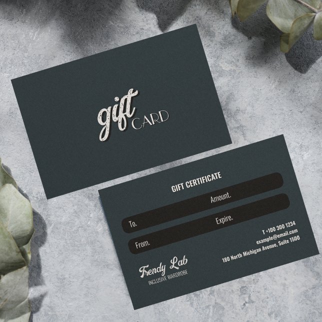 Elegantes Bekleidungsgeschäft Schwarz-weiß Grau Visitenkarte (Elegant Clothing Business Black White Gray Grey Business Card)