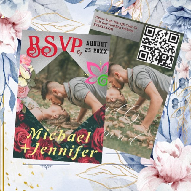 Elegantes, benutzerdefiniertes Foto für Hochzeitsr RSVP Karte (Von Creator hochgeladen)