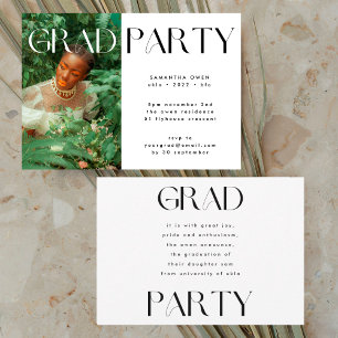 Elegantes benutzerdefiniertes Foto-Party Einladung