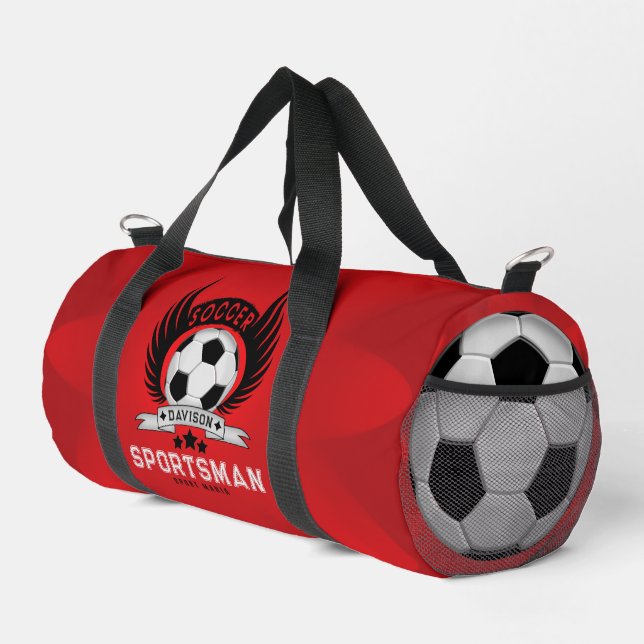 Elegantes benutzerdefiniertes Fußball-Logo Duffle Bag (Rechte Ecke)