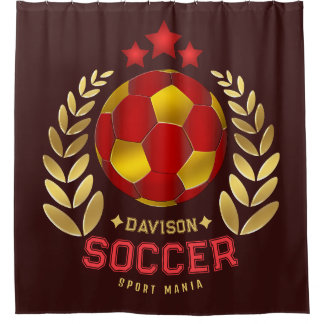 Elegantes benutzerdefiniertes Fußball-Logo Duschvorhang