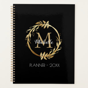 Elegantes, benutzerdefiniertes Gold Wreath Monogra Planer