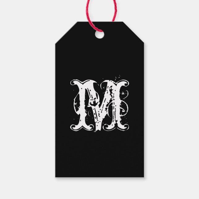 Elegantes, benutzerdefiniertes Monogramm und Farbe Geschenkanhänger (Vorderseite)